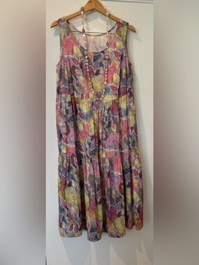 Blue Sky linen & bamboo floral printed dress size Medium new without tags!